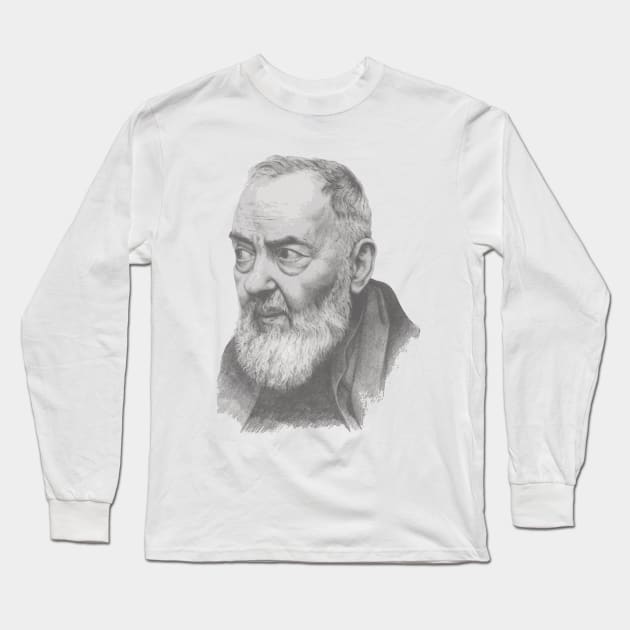 Saint Padre Pio Long Sleeve T-Shirt by Beltschazar